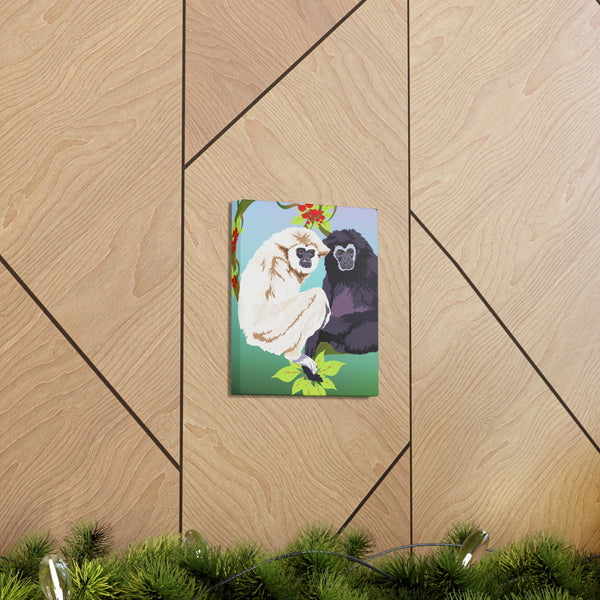 Monkey Love Endangered Hoolock Gibbon Apes Canvas Gallery Wraps