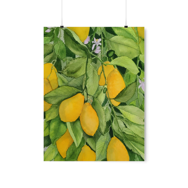 Watercolor Lemons Premium Matte vertical posters