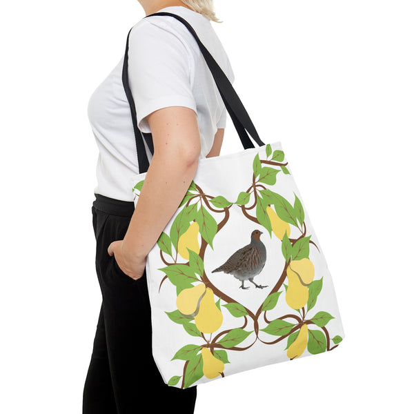 Partridge in a Pear Tree AOP Tote Bag