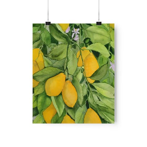 Watercolor Lemons Premium Matte vertical posters