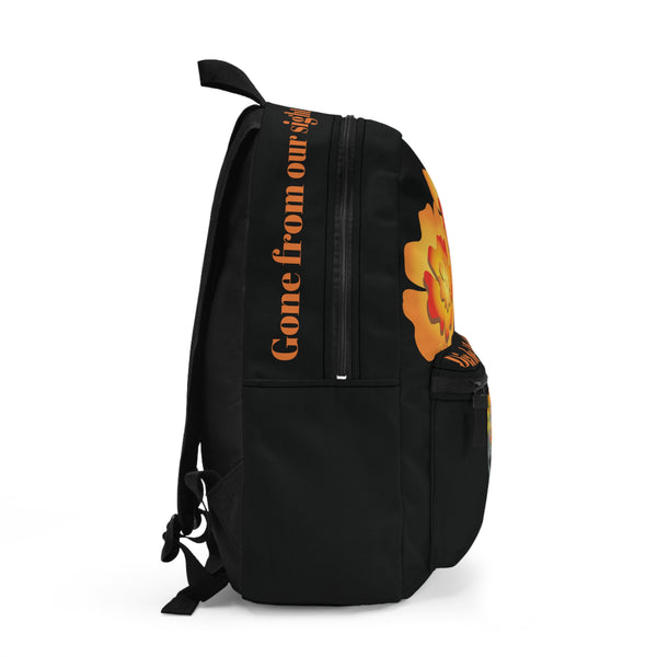 Marigold, Dia de Muertos, "Gone From Sight, But Not Our Hearts" Backpack