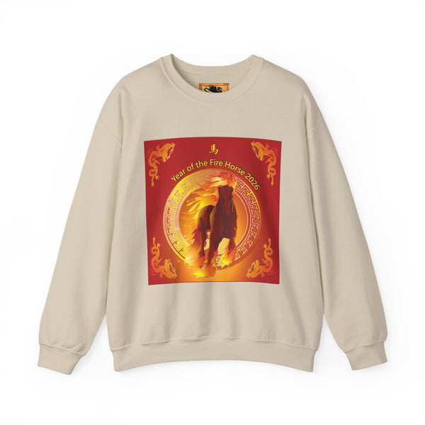 Year of the Fire Horse Crewneck Sweatshirt — Chinese Zodiac Fire Horse Design