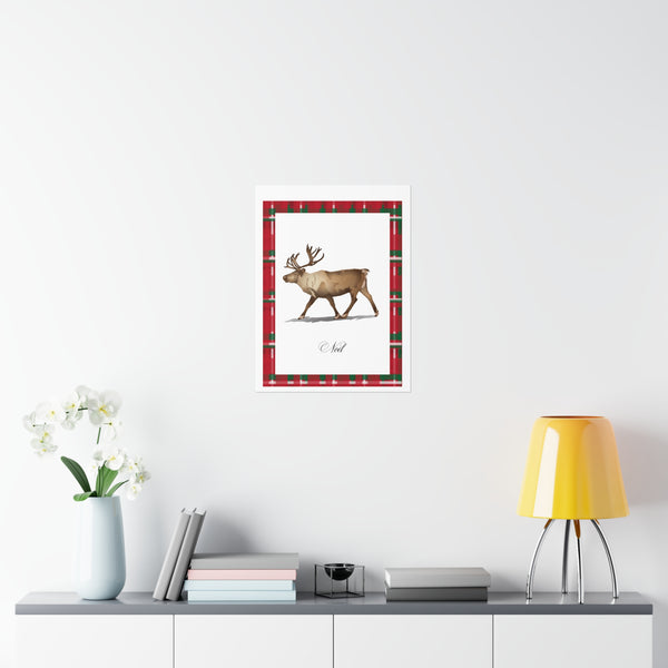 Noel Reindeer Premium Matte vertical posters