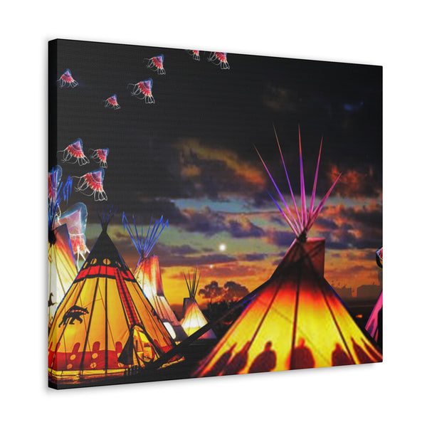 Glowing Teepees Canvas Gallery Wraps
