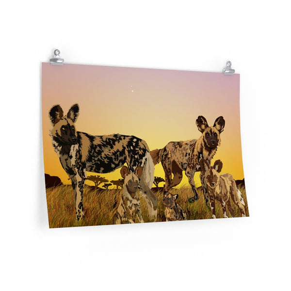 Wild Painted Dogs Premium Matte horizontal posters