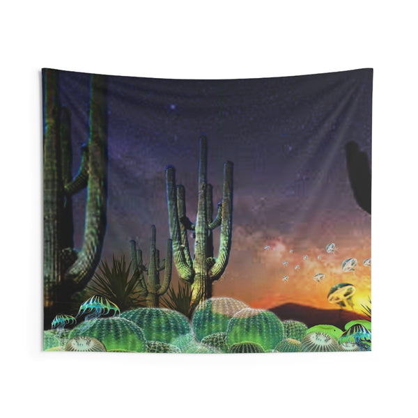 Cactus Glow Indoor Wall Tapestries