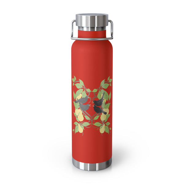Four Colly Birds of Christmas Copper Vacuum Insulated Bottle, 22oz