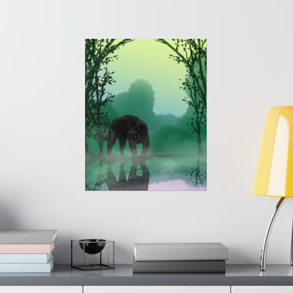 Black Panther with Reflection Premium Matte vertical posters