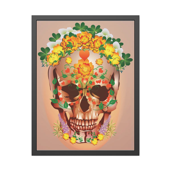 Dia de Muertos with Marigolds Framed Paper Posters