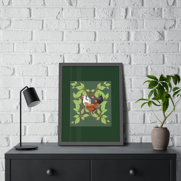 Three French Hens Framed Paper Posters