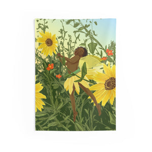 Sunflower Fairy Indoor Wall Tapestries
