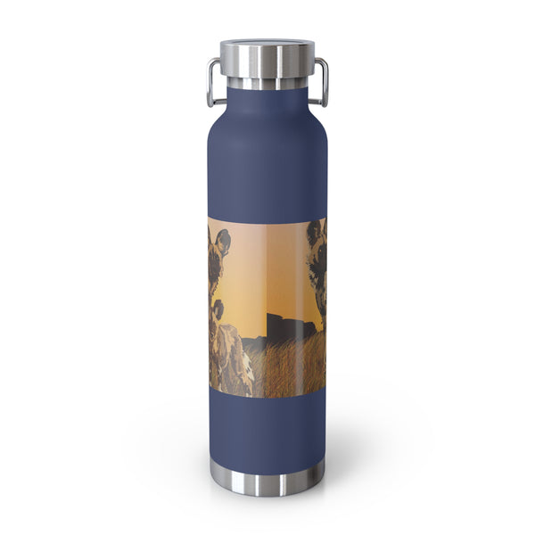 African Wild Dogs Copper Vacuum Insulated Bottle, 22oz
