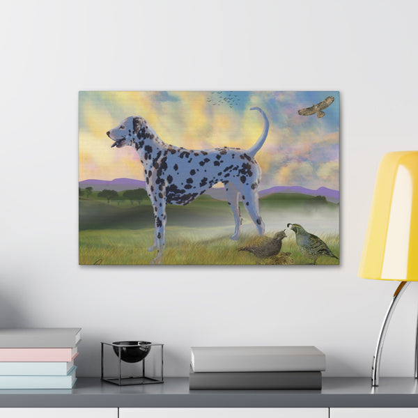 Dalmatian and Birds Canvas Gallery Wraps