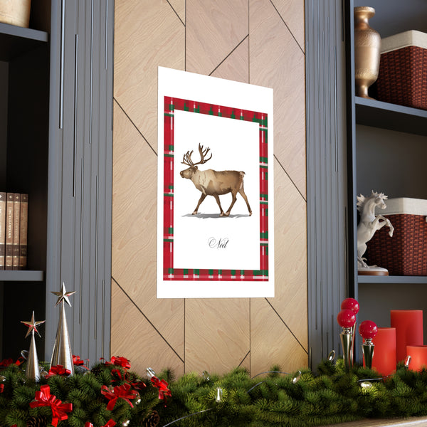 Noel Reindeer Premium Matte vertical posters