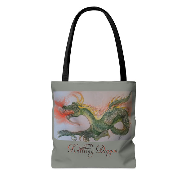 Noels Knitting Dragon AOP Tote Bag