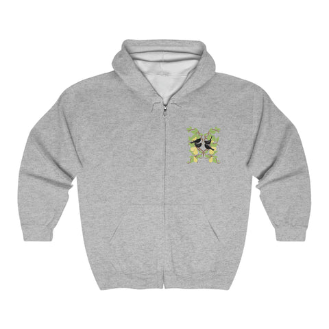 Four Colly Birds of Christmas Unisex Heavy Blend™ Full Zip Hooded Sweatshirt