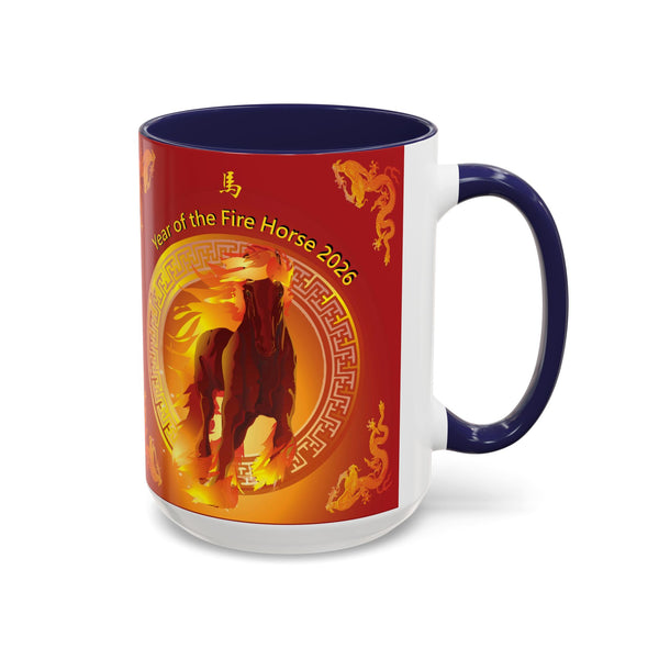 Year of the Fire Horse Coffee Mug – 2026 Chinese Zodiac Accent Mug