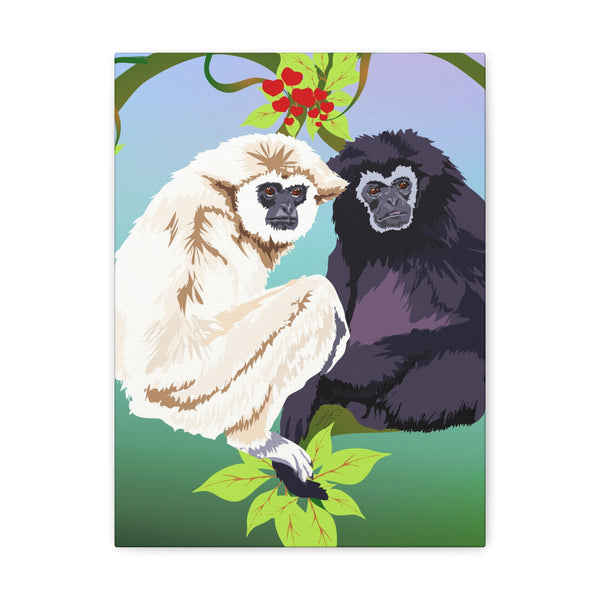 Monkey Love Endangered Hoolock Gibbon Apes Canvas Gallery Wraps