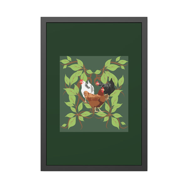 Three French Hens Framed Paper Posters