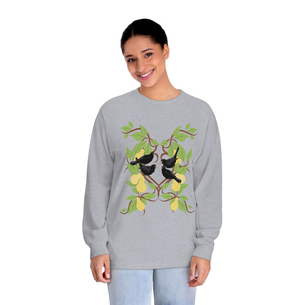 Four Colly Birds of Christmas Unisex Classic Long Sleeve T-Shirt