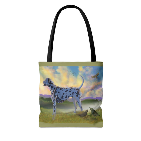 Dalmatian with Birds AOP Tote Bag