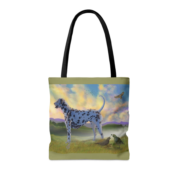 Dalmatian with Birds AOP Tote Bag