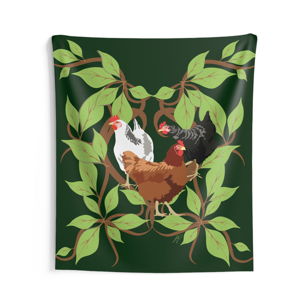 Three French Hens  Indoor Wall Tapestries