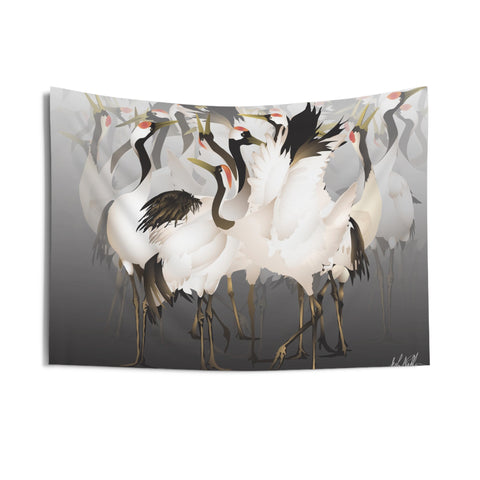 Lucky Cranes Indoor Wall Tapestries