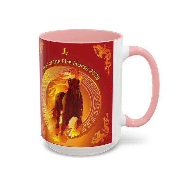 Year of the Fire Horse Coffee Mug – 2026 Chinese Zodiac Accent Mug