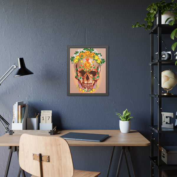 Dia de Muertos with Marigolds Framed Paper Posters