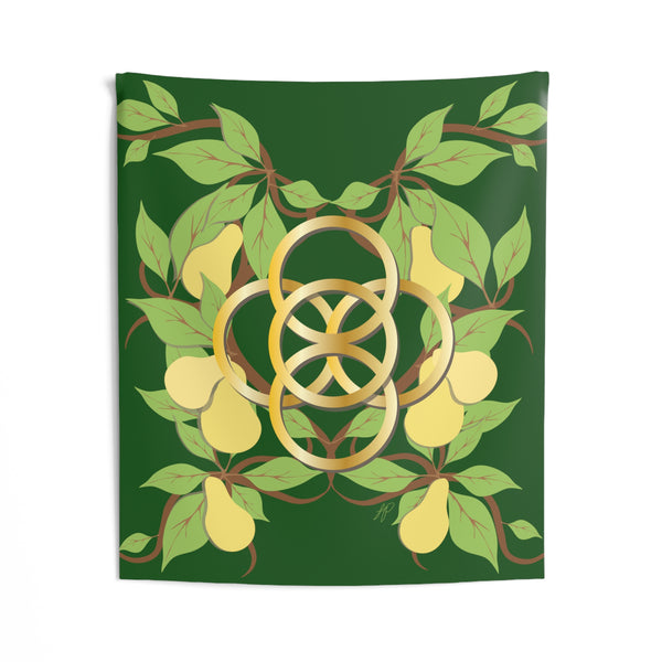 Five Golden Rings of Christmas Indoor Wall Tapestries