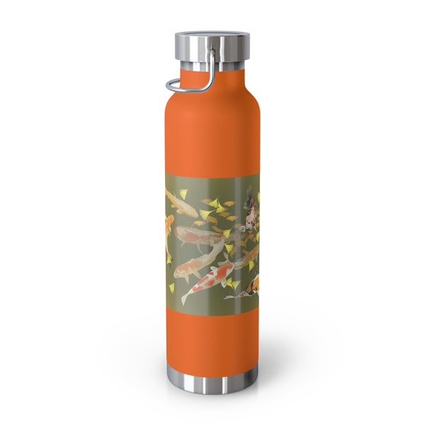 Ginkgo and Koi Copper Vacuum Insulated Bottle, 22oz