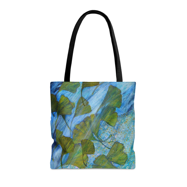 Ginkgo Leaves with Water Dragon AOP Tote Bag