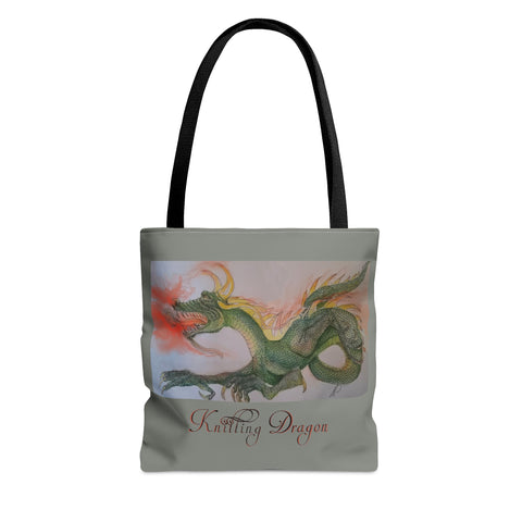 Noels Knitting Dragon AOP Tote Bag