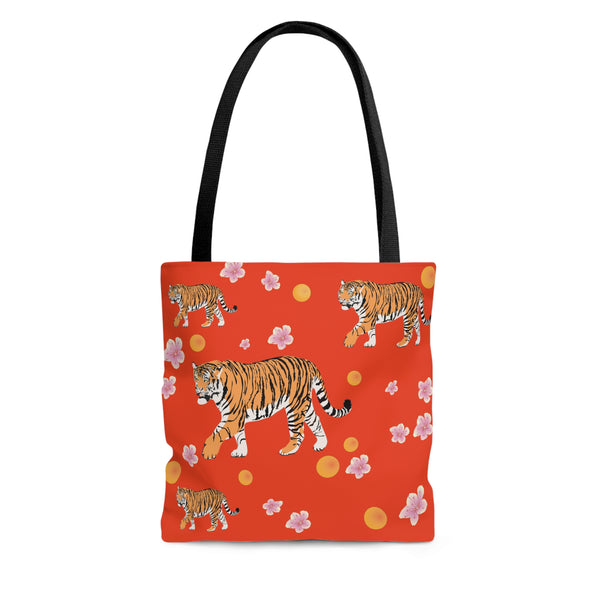 Bengal Tiger Red Tote Bag
