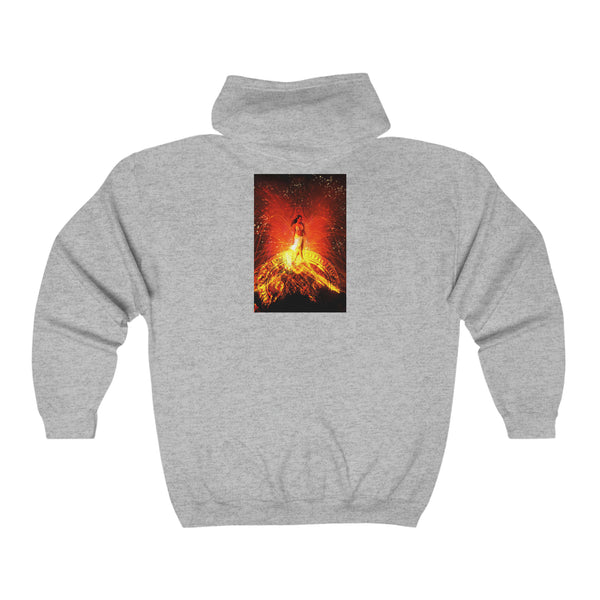 Madam Pele, Volcano Goddess Unisex Heavy Blend™ Full Zip Hooded Sweatshirt
