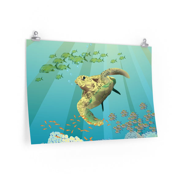 Sea Turtle Premium Matte horizontal posters