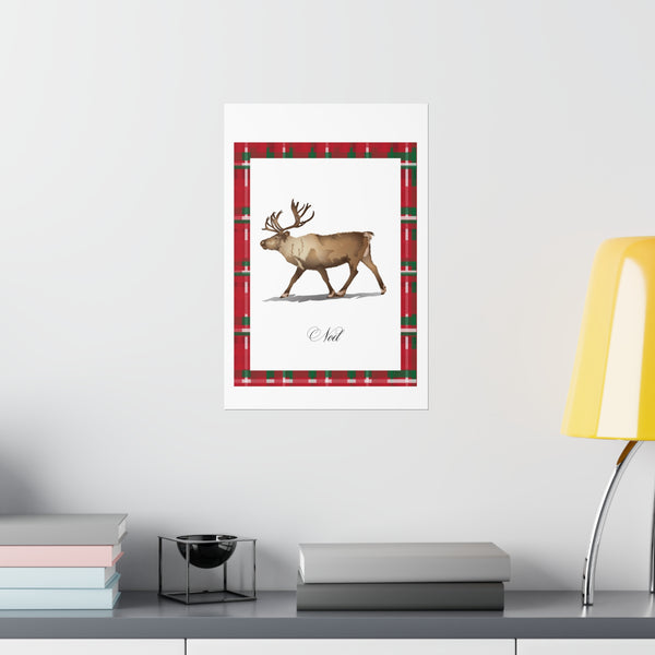 Noel Reindeer Premium Matte vertical posters