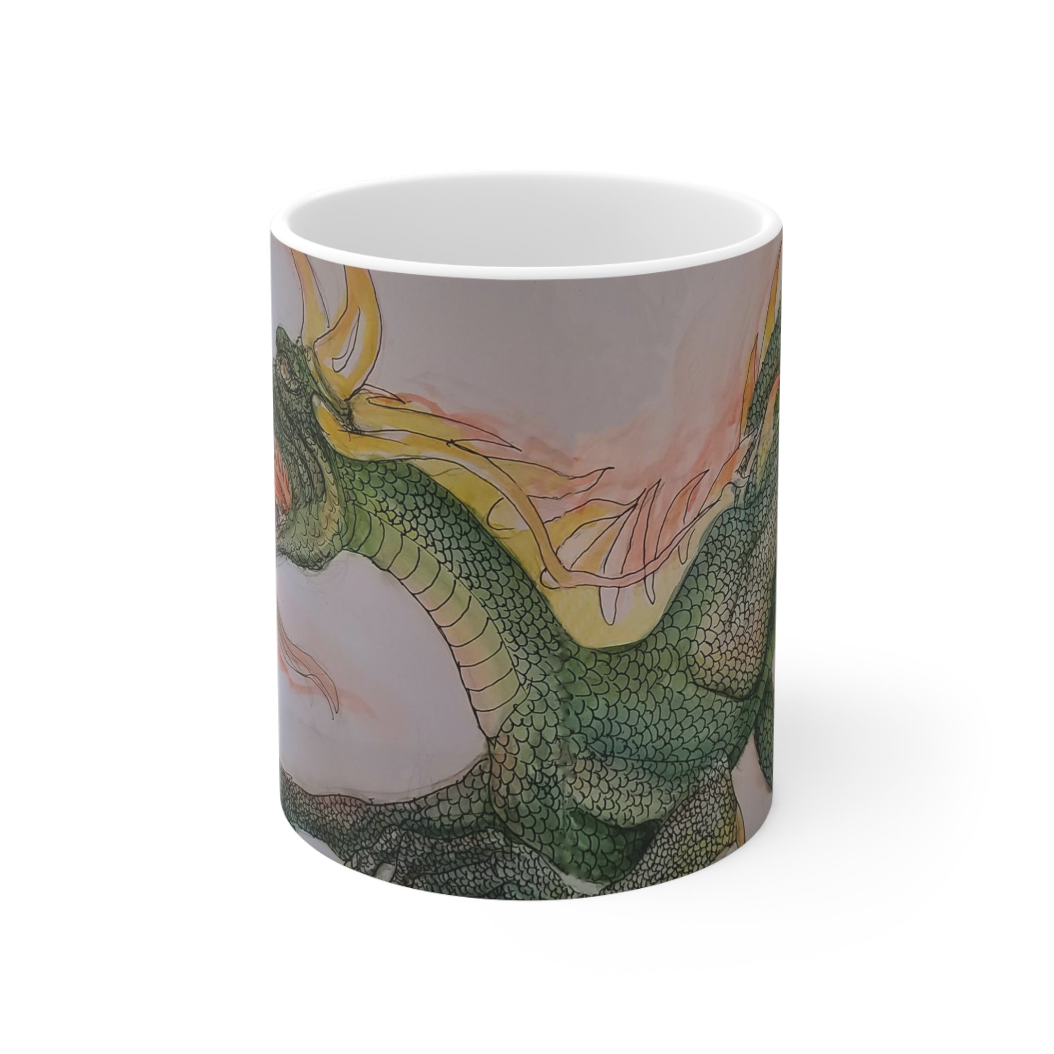 Doodle Dragon Ceramic Mug 11oz