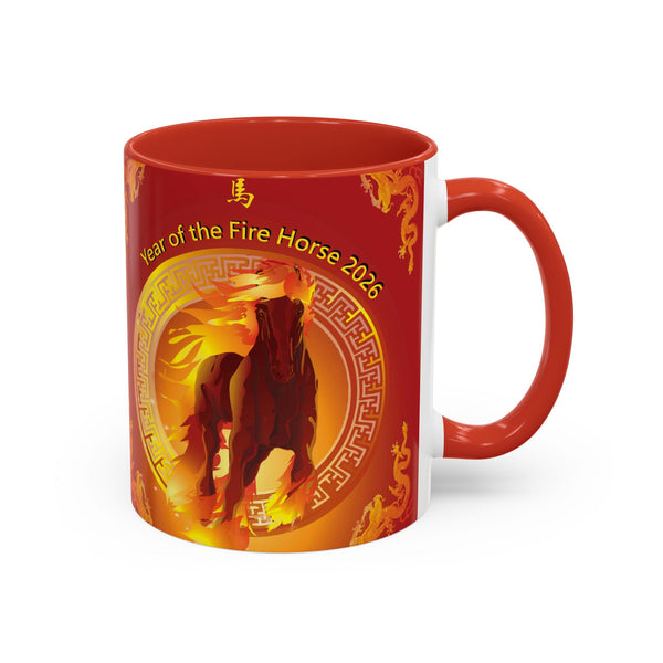 Year of the Fire Horse Coffee Mug – 2026 Chinese Zodiac Accent Mug