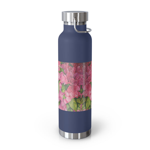 Pink Bougainvillea Copper Vacuum Insulated Bottle, 22oz
