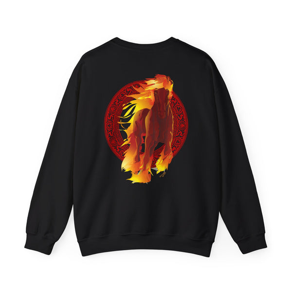 Year of the Fire Horse Crewneck Sweatshirt — Chinese Zodiac Fire Horse Design