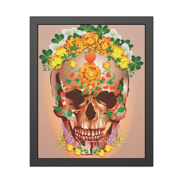 Dia de Muertos with Marigolds Framed Paper Posters