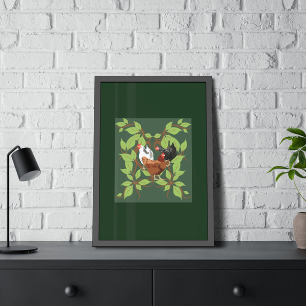 Three French Hens Framed Paper Posters