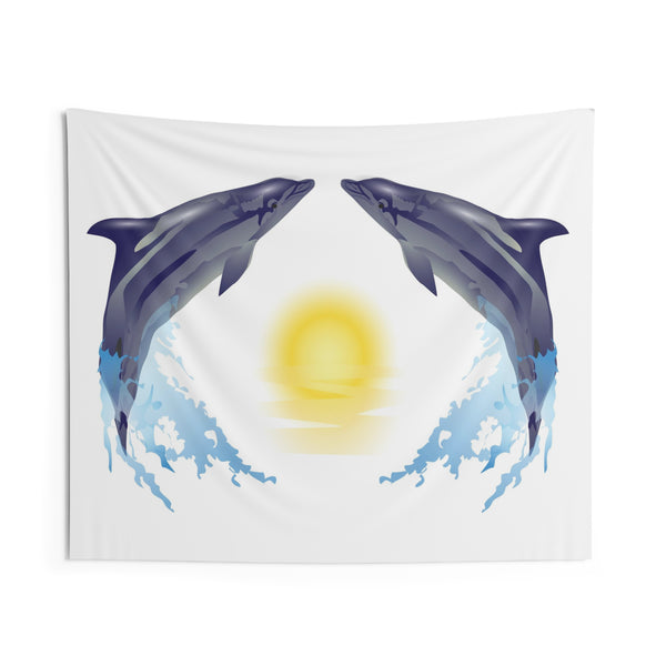 Dolphin Love Indoor Wall Tapestries