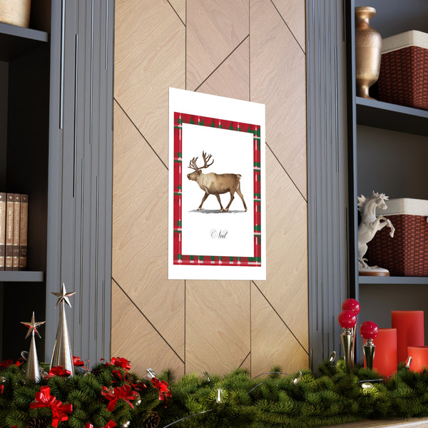 Noel Reindeer Premium Matte vertical posters