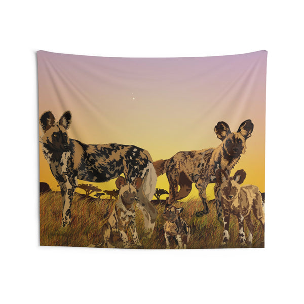 Wild Painted Dogs Indoor Wall Tapestries