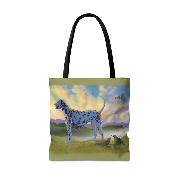 Dalmatian with Birds AOP Tote Bag