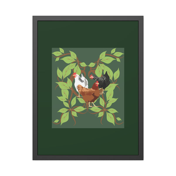 Three French Hens Framed Paper Posters