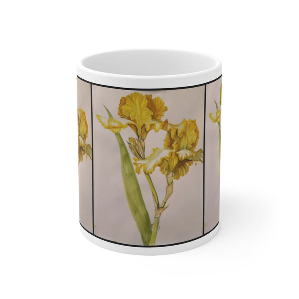 Yellow Iris Ceramic Mug 11oz